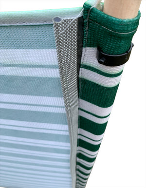 Vanilla Leisure Prestige 7 Pole Striped Windbreak Green