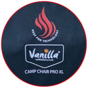 Vanilla Leisure Camp Chair Pro XL (Charcoal) Folding Outdoor Chair with Heated Seat and Back