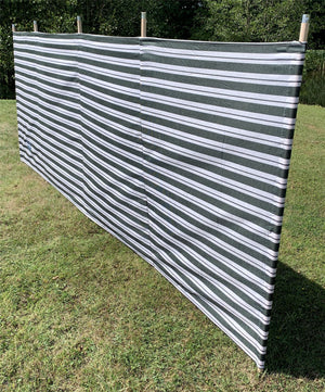 Vanilla Leisure Prestige 5 Pole Striped Windbreak Charcoal