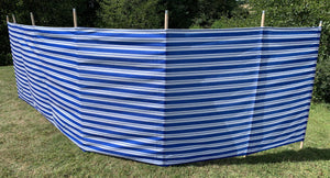 Vanilla Leisure 7 Wooden Pole Non-Woven Windbreak Blue