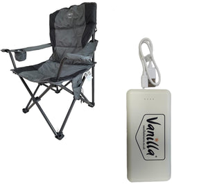 Vanilla Leisure Stromboli Folding Outdoor Chair with Heated Seat and Back