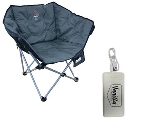 Vanilla Leisure Tub Chair Heated Charcoal + Power Bank