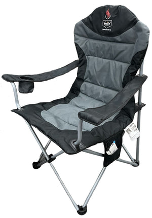 Vanilla Leisure Charcoal Camp Chair Pro XL, Lightweight Outdoor Chair For Camping  Folding Chairs, Comes with Storage Bag, Power Bank and Cup Holder, 3.9 kg