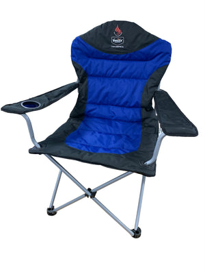 Vanilla Leisure Camp Chair Pro XL (Blue) Folding Outdoor Chair with Heated Seat and Back + Power Bank