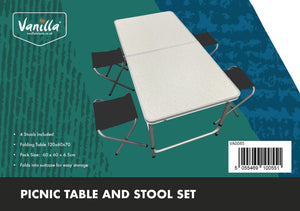 Vanilla Leisure Picnic Table and 4 Stool Set