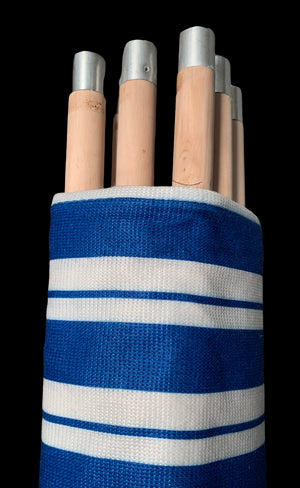 Vanilla Leisure 7 Wooden Pole Non-Woven Windbreak Blue