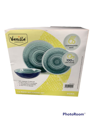 Vanilla Leisure Roma 12 Piece Melamine Dining Set