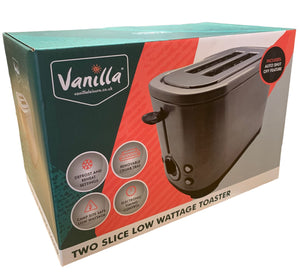 Vanilla Leisure 2 Slice Low Wattage Toaster (Stainless Steel)
