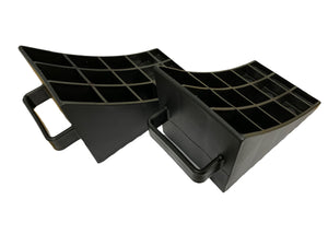 Wheel chock with handle, twin pack