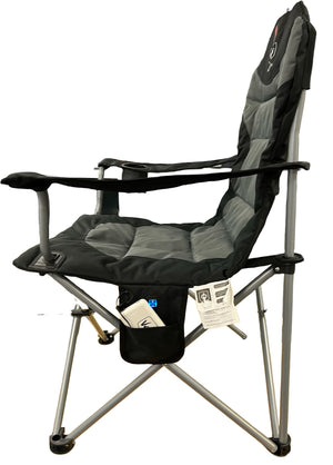 Vanilla Leisure Charcoal Camp Chair Pro XL, Lightweight Outdoor Chair For Camping  Folding Chairs, Comes with Storage Bag, Power Bank and Cup Holder, 3.9 kg