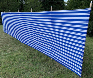 Vanilla Leisure 7 Wooden Pole Non-Woven Windbreak Blue