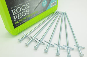 Vanilla Leisure Rock Pegs 23cm Long Pack of 20 with Free Case