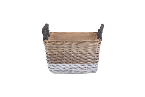 Vanilla Leisure Small Rectangular Triple Tone Chunky Storage Basket