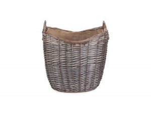Vanilla Leisure Medium Scoop Neck Antique Wash Hessian Lined Basket