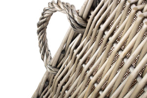 Vanilla Leisure Medium Rectangular Lined Wicker Log / Storage Basket
