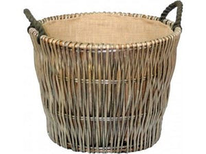 Vanilla Leisure Round Grey Log Basket