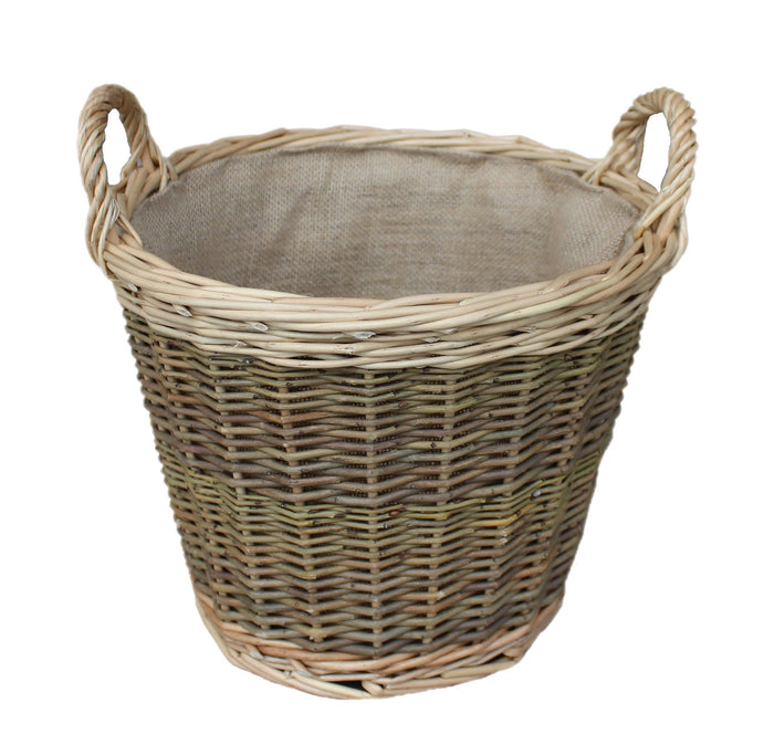 Vanilla Leisure Small Unpeeled Log Basket With Lining