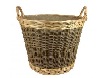 Vanilla Leisure Unpeeled Log Basket With Lining