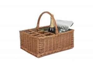 Vanilla Leisure Green Tweed Field Basket With 4 Glasses