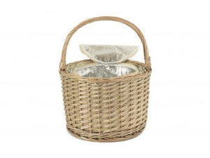 Vanilla Leisure Round Chiller Basket With Cream Tartan Lining