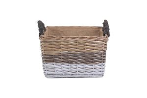 Vanilla Leisure Large Rectangular Triple Tone Chunky Storage Basket With Lining