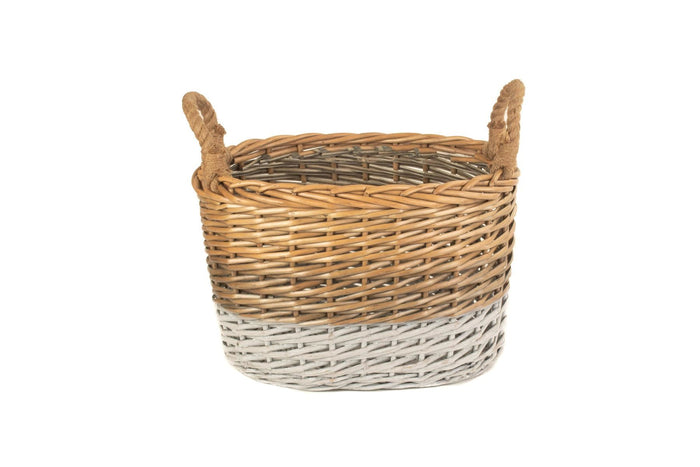 Vanilla Leisure Large Oval Triple Tone Chunky Storage Basket