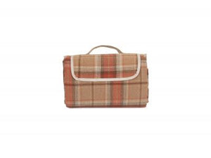 Vanilla Leisure Autumn Red Tartan Picnic Rug