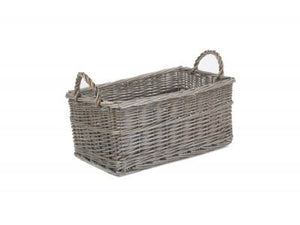 Vanilla Leisure Small Shallow Antique Wash Storage Basket hand crafted and ethically sourced materials.