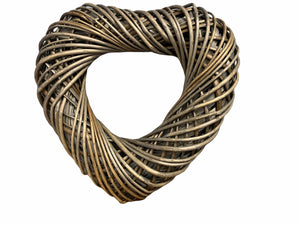 Vanilla Leisure Medium Heart Shaped Wicker Wreath, Ethically sourced and produced