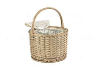Vanilla Leisure Round Chiller Basket With Cream Tartan Lining