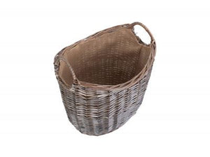 Vanilla Leisure Medium Scoop Neck Antique Wash Hessian Lined Basket