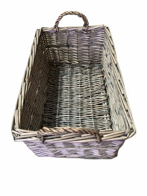 Vanilla Leisure Small Shallow Antique Wash Storage Basket hand crafted and ethically sourced materials.