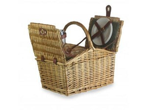 Vanilla Leisure 2 Person Green Tweed Double Lidded Hamper