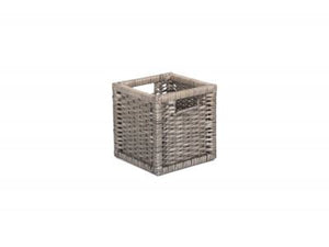 Vanilla Leisure Small Wooden Framed Split Willow Storage Basket Handcrafted and ethically sourced.