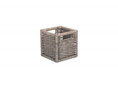Vanilla Leisure Small Wooden Framed Split Willow Storage Basket Handcrafted and ethically sourced.