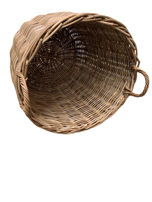 Vanilla Leisure Large Hessian Tall Round Fireside Rattan Log Basket