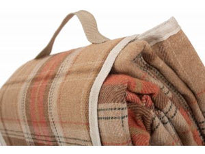 Vanilla Leisure Autumn Red Tartan Picnic Rug