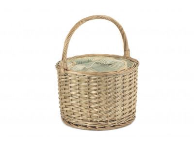 Vanilla Leisure Round Chiller Basket With Cream Tartan Lining