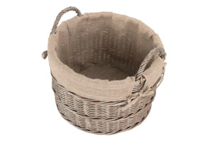Vanilla Leisure Round Hessian Lined Log Basket