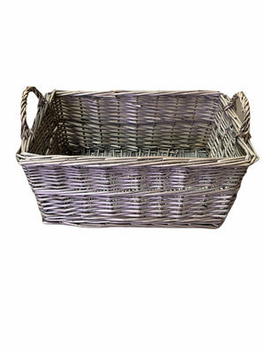 Vanilla Leisure Small Shallow Antique Wash Storage Basket hand crafted and ethically sourced materials.