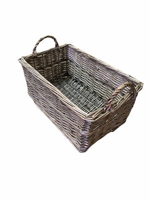 Vanilla Leisure Small Shallow Antique Wash Storage Basket hand crafted and ethically sourced materials.
