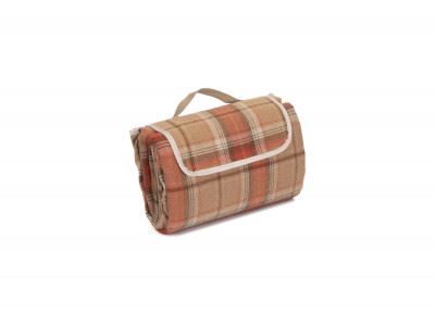 Vanilla Leisure Autumn Red Tartan Picnic Rug