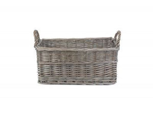 Vanilla Leisure Small Shallow Antique Wash Storage Basket hand crafted and ethically sourced materials.