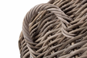 Vanilla Leisure Grand Rattan Hessian Lined Log Basket
