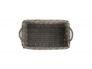 Vanilla Leisure Small Shallow Antique Wash Storage Basket hand crafted and ethically sourced materials.