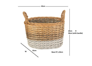 Vanilla Leisure Large Oval Triple Tone Chunky Storage Basket