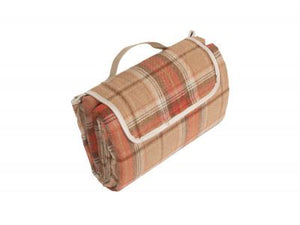 Vanilla Leisure Autumn Red Tartan Picnic Rug