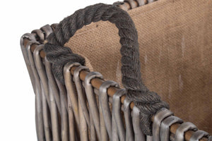 Vanilla Leisure Small Grey Rectangular Log Basket