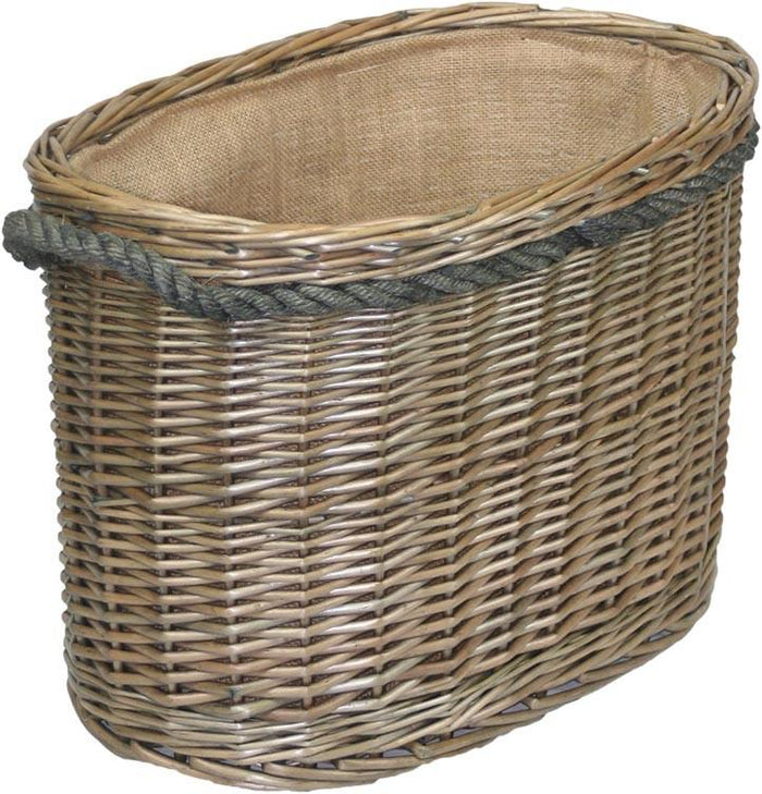 Vanilla Leisure Large Oval Rope Handled Log Basket