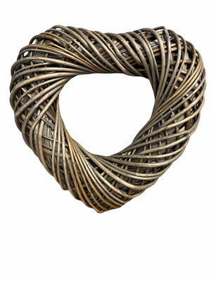 Vanilla Leisure Medium Heart Shaped Wicker Wreath, Ethically sourced and produced